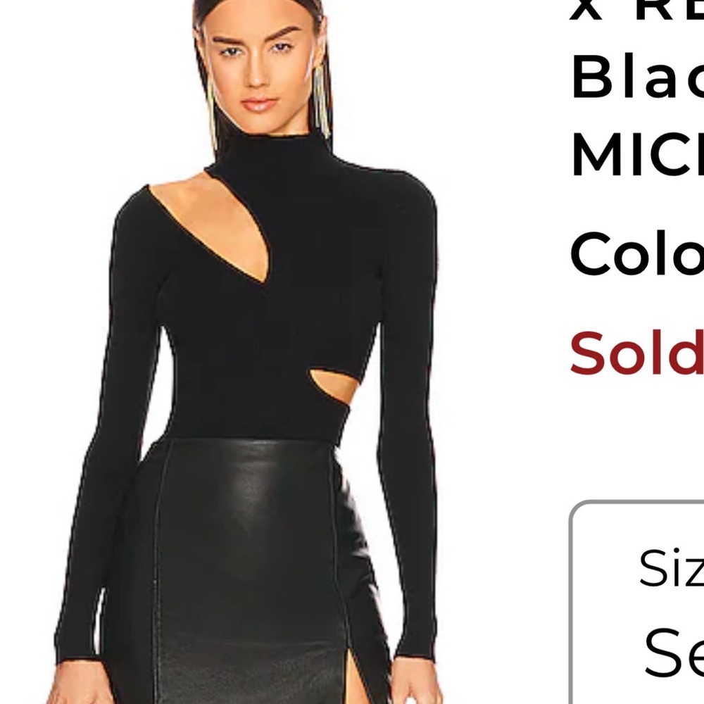 Michael Costello Black Cutout Long-Sleeve Top